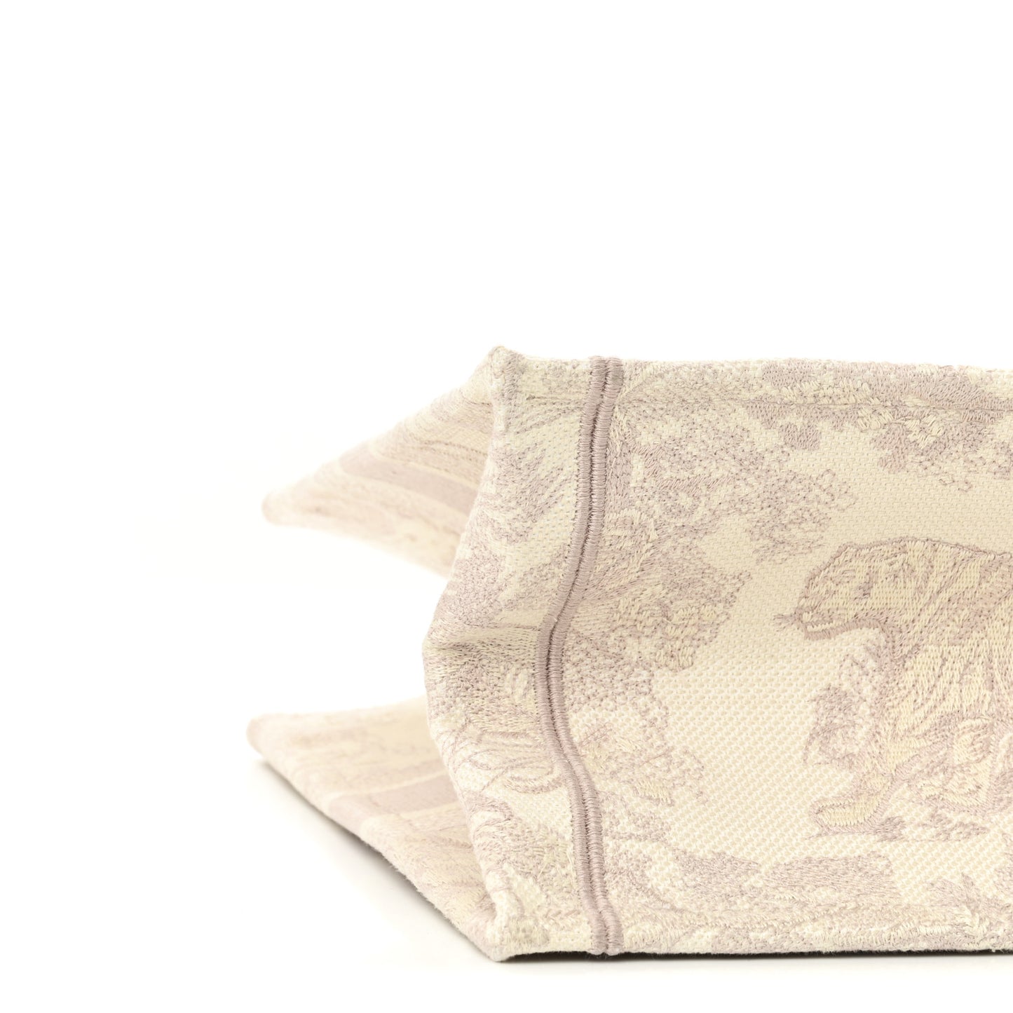 Canvas Toile De Jouy Embroidered Medium Book Tote Pink