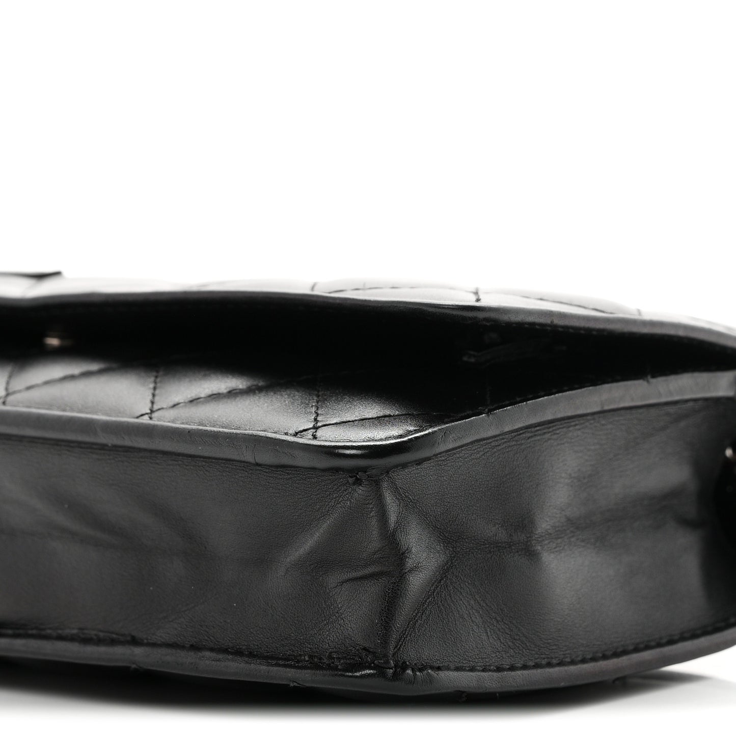Calfskin Quilted Cambon Wallet on Chain WOC Black