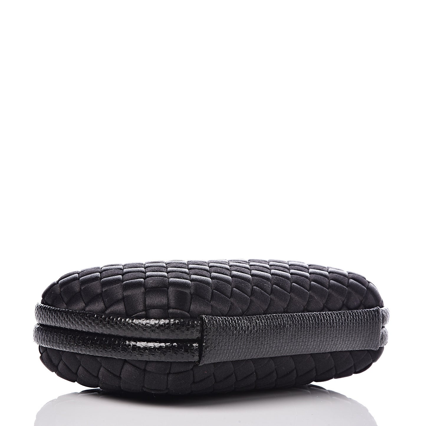 Satin Intreccio Impero Ayers Knot Clutch Black