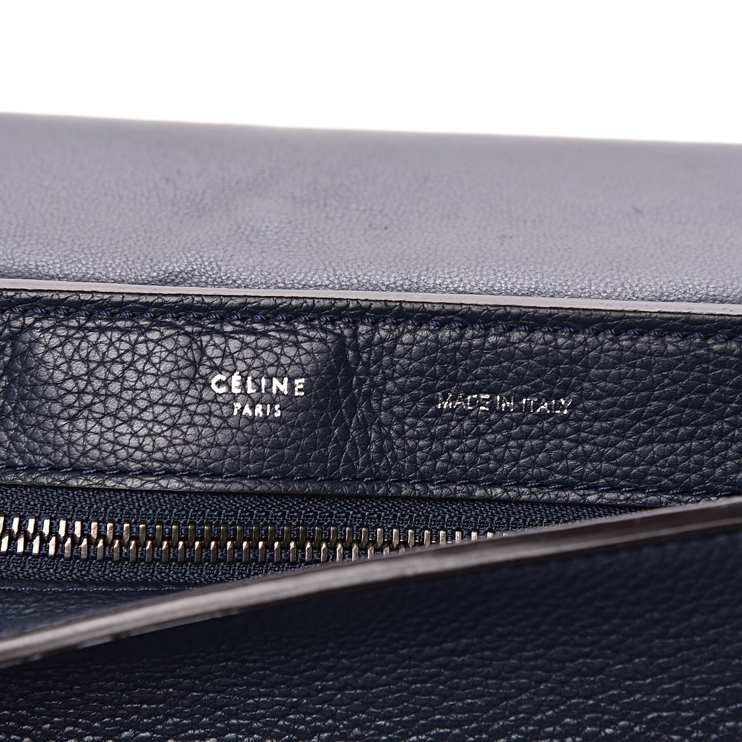 Drummed Calfskin Suede Medium Trapeze Navy