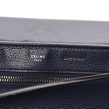 Celine Drummed Calfskin Suede Medium Trapeze Navy 8 of 17