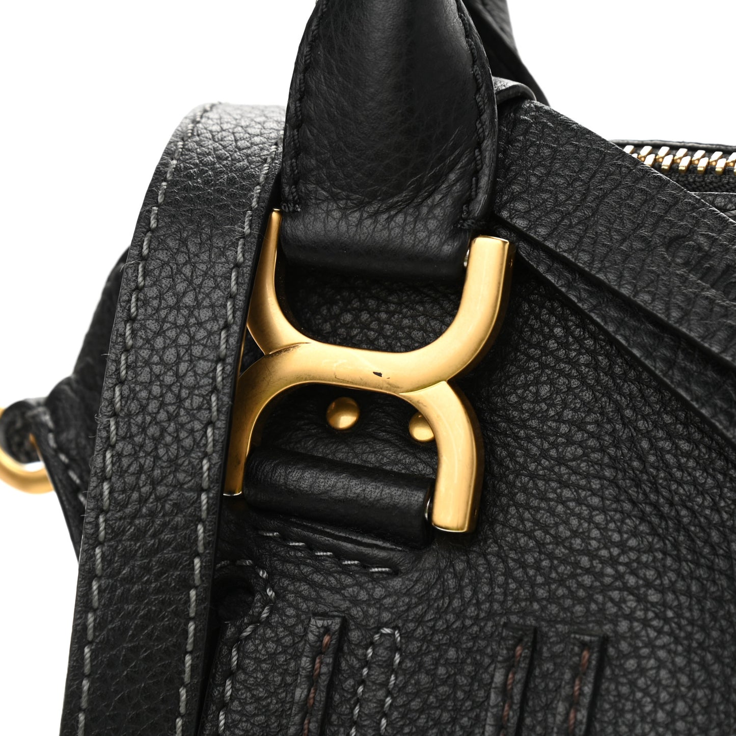 Calfskin Medium Marcie Satchel Black