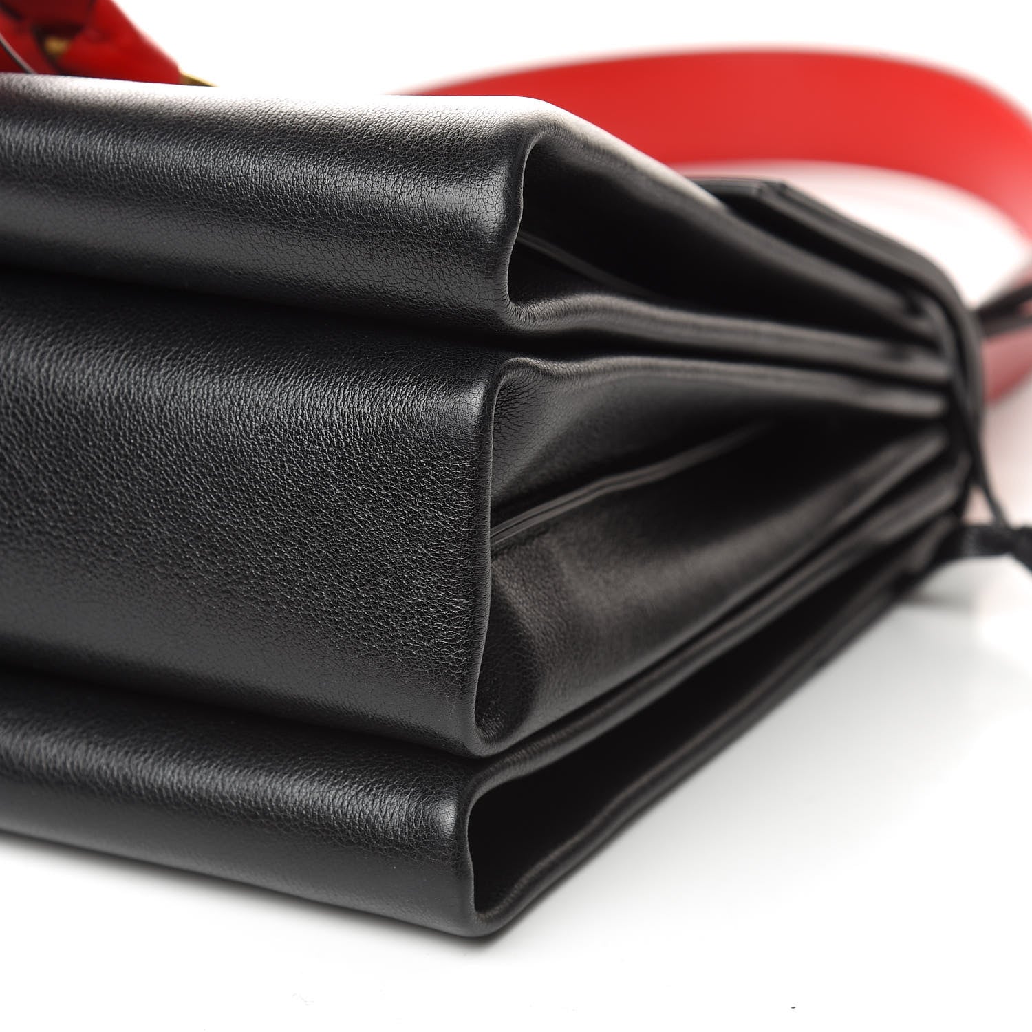 Valentino Garavani Smooth Calfskin Medium Vring Shoulder Bag Rouge Pur Cerise Black 10 of 11