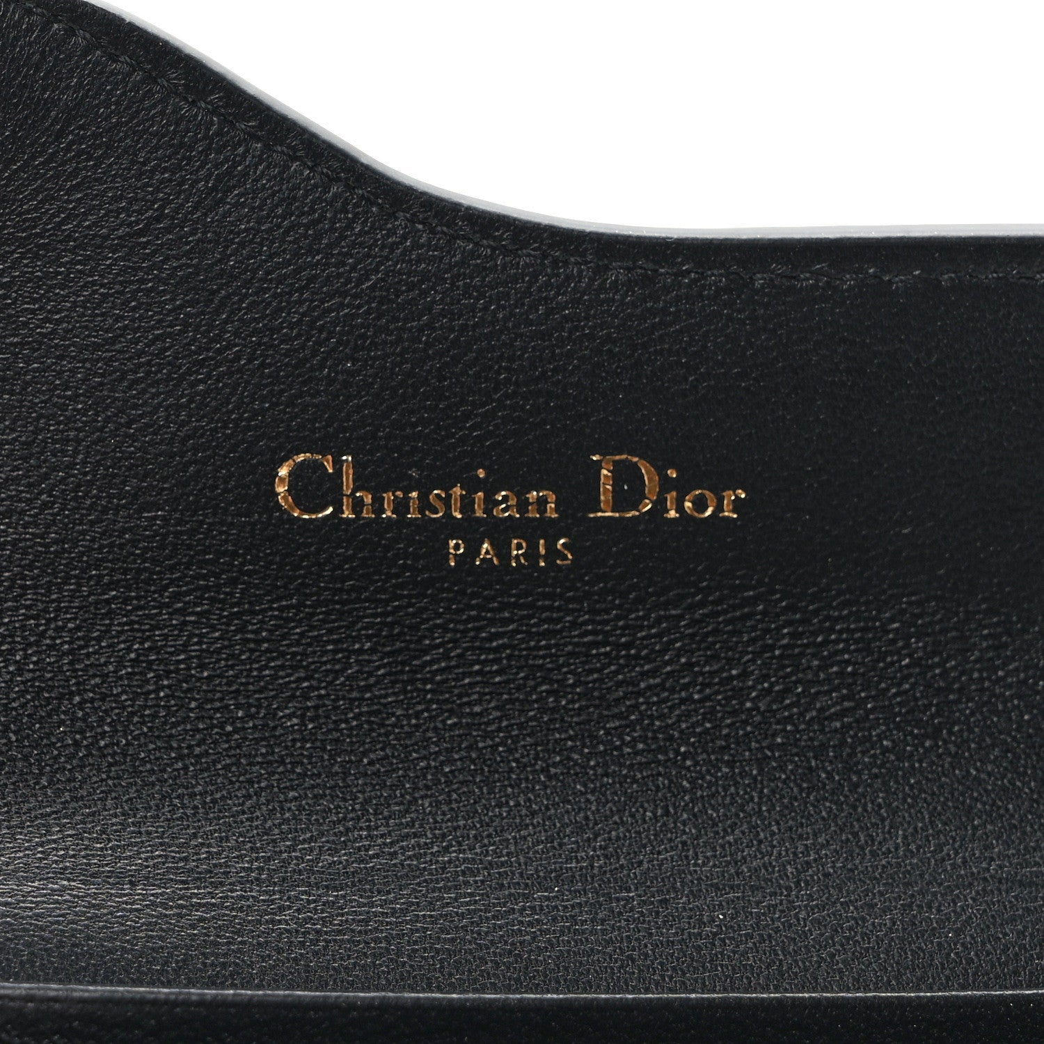 Christian Dior Grained Calfskin Saddle Card Holder Black 6 of 6