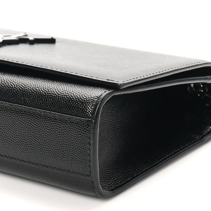Saint Laurent Grain De Poudre Medium Classic Monogram Monochrome Kate Satchel Black 10 of 10