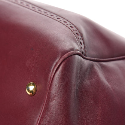 Gucci Calfskin Duilio Brogue Top Handle Bag Burgundy 21 of 22