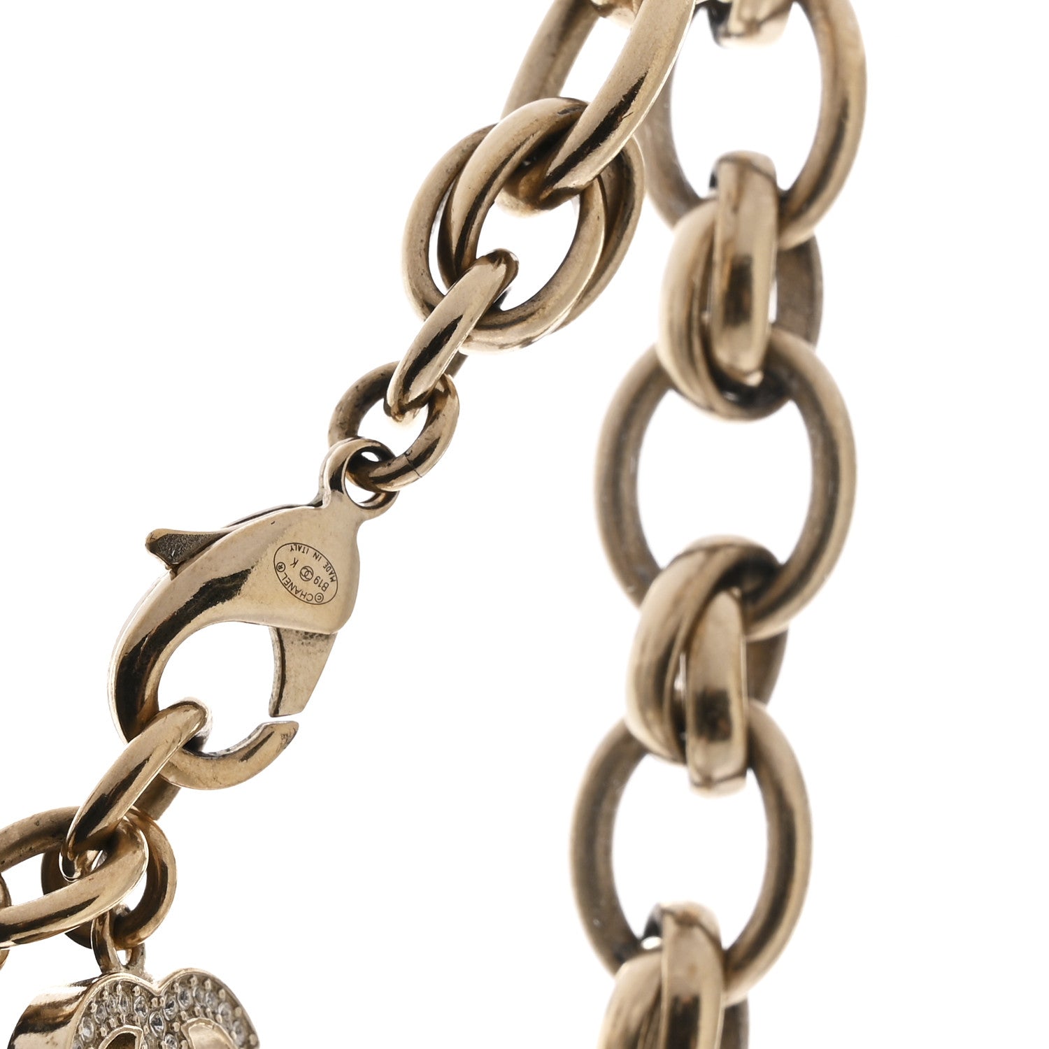 Chanel Pearl Crystal CC Snowfall Chain Short Necklace Light Gold 6 of 6