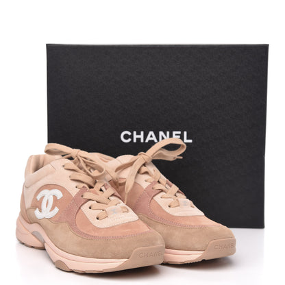 Chanel Nylon Lambskin Suede Calfskin CC Sneakers 39.5 Pink 8 of 8