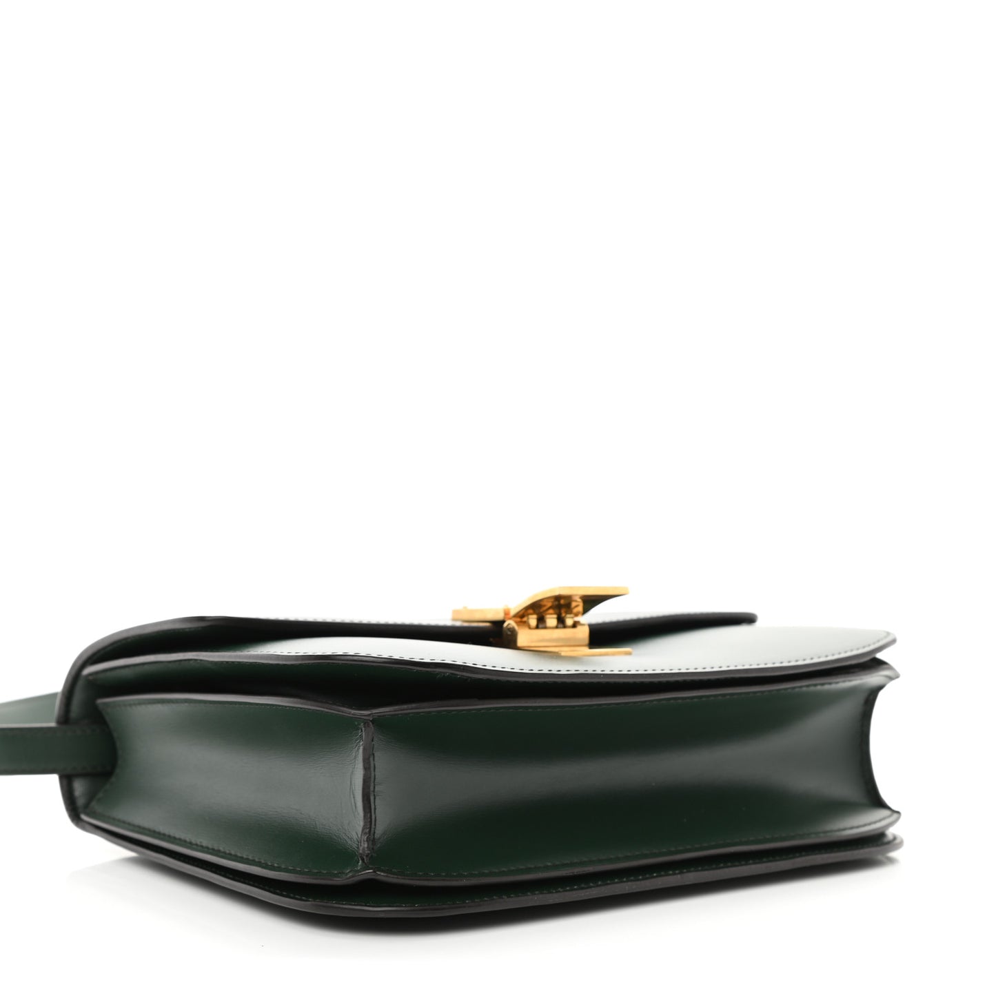 Box Calfskin Medium Classic Box Flap Bag Dark Green