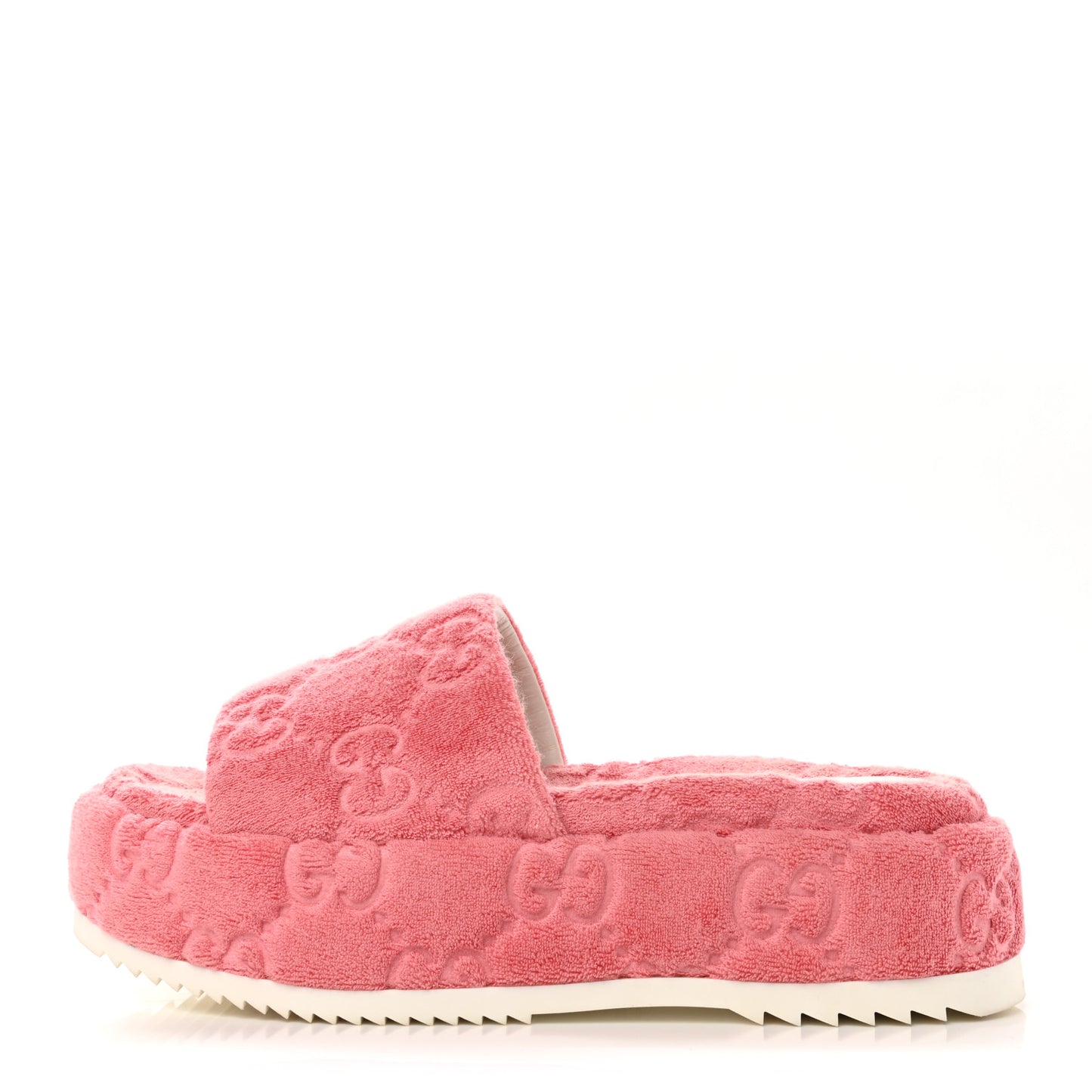 Terry Cloth GG Monogram Angelina Platform 55mm Slide Sandals 37.5 Wild Rose