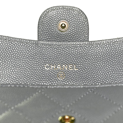Chanel Caviar Quilted Flap Card Holder Wallet Dark Grey 6 of 10