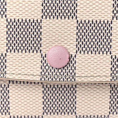 Louis Vuitton Damier Azur Emilie Wallet Rose Ballerine 9 of 11