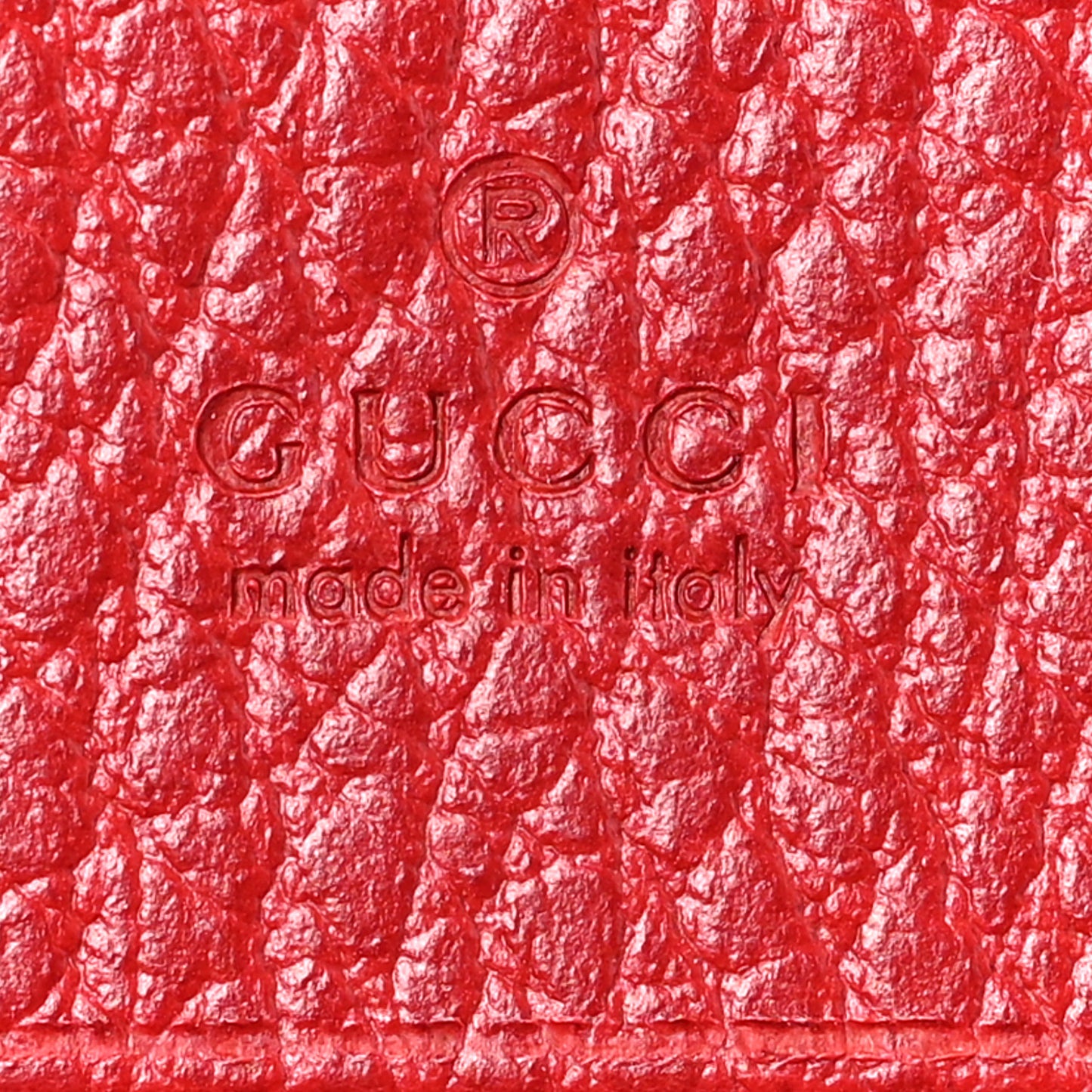 Pebbled Calfskin GG Marmont Card Case Hibiscus Red