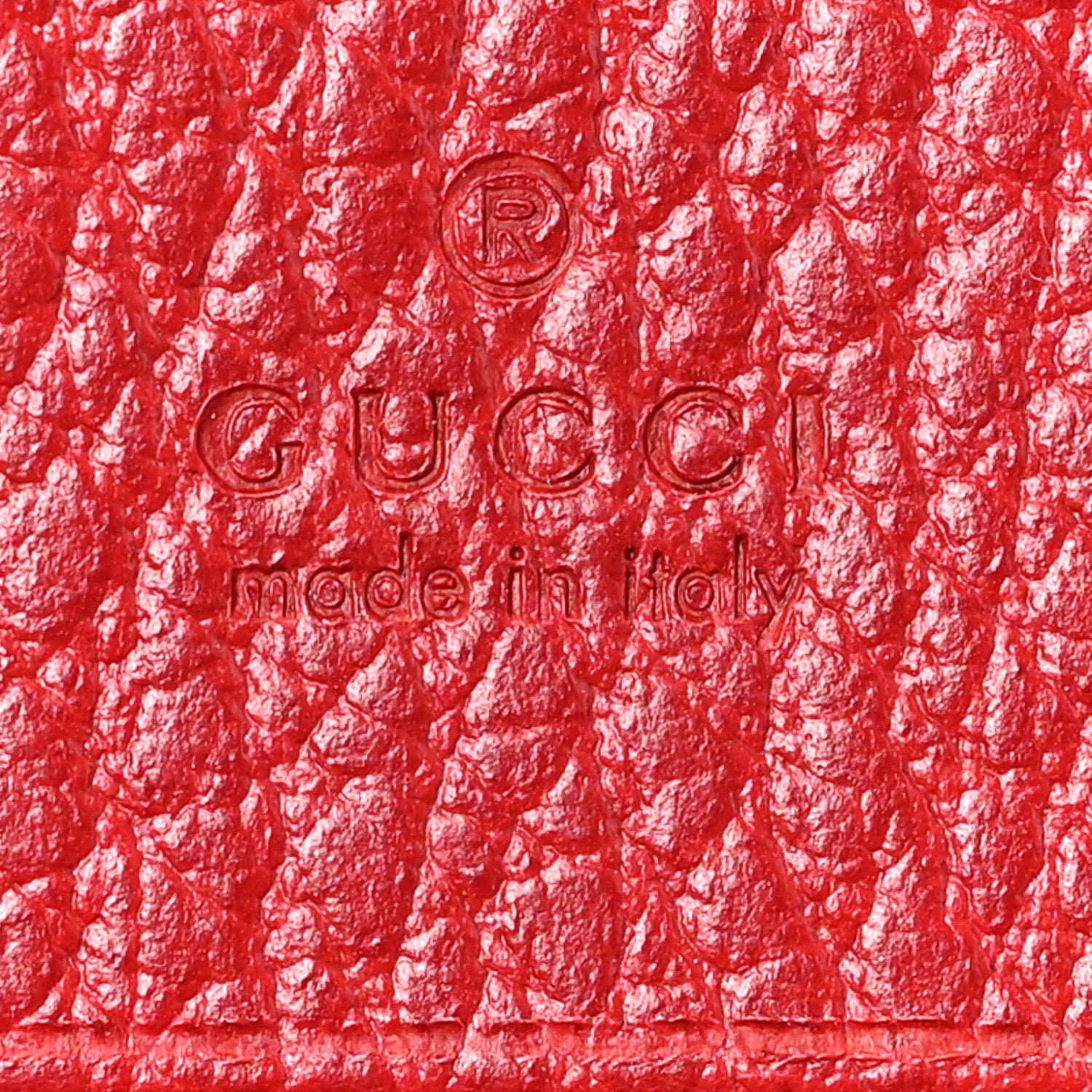 Gucci Pebbled Calfskin GG Marmont Card Case Hibiscus Red 6 of 6