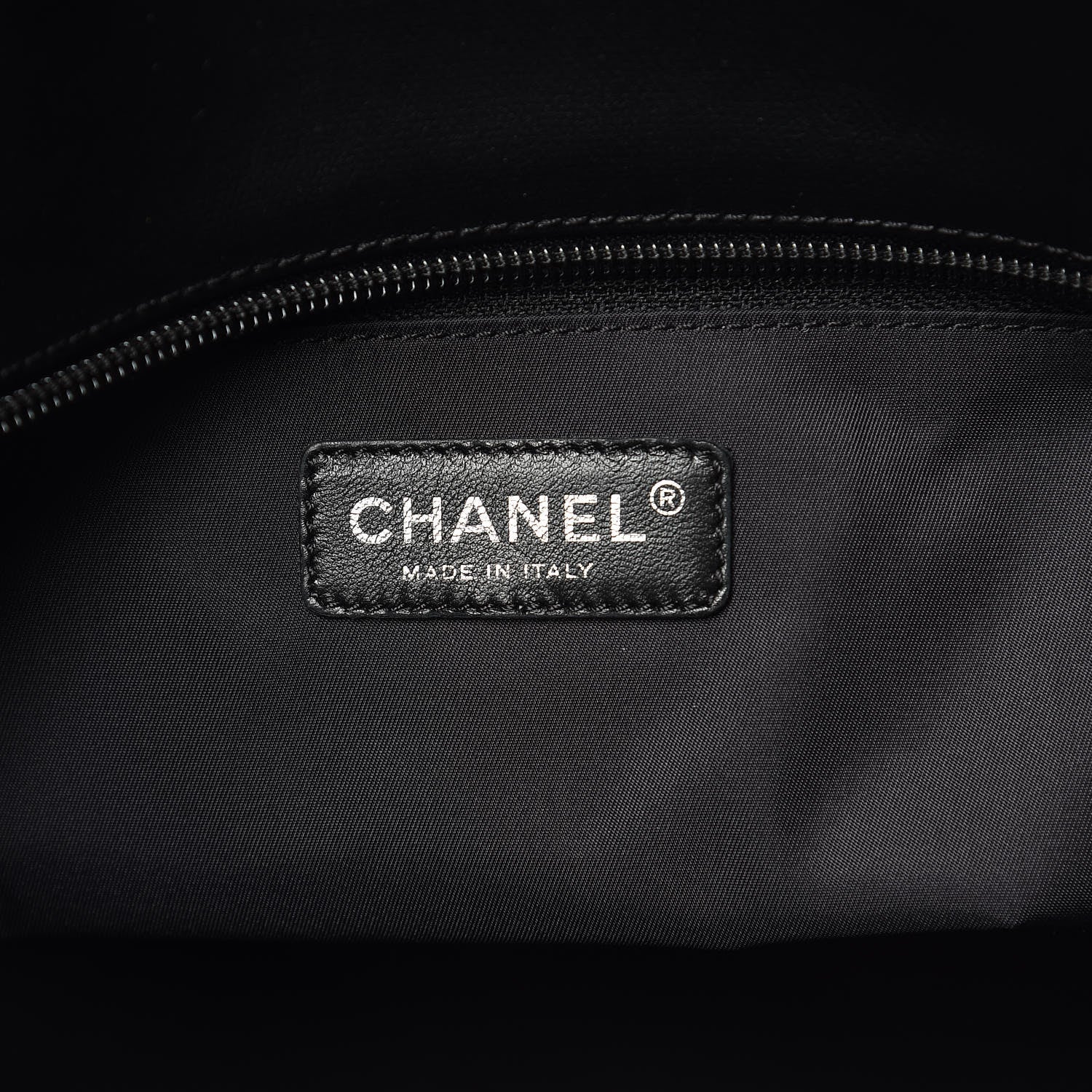 Chanel Coated Canvas Quilted Large Paris Biarritz Tote Black 6 of 10