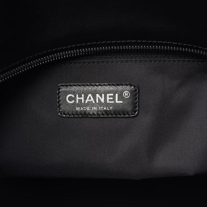 Chanel Coated Canvas Quilted Large Paris Biarritz Tote Black 6 of 10
