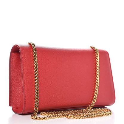 Saint Laurent Grain De Poudre Medium Monogram Kate Satchel Bandana Red 3 of 9