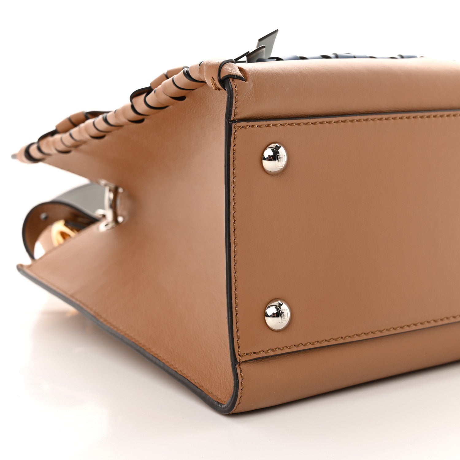 Fendi Vitello Century F is Fendi Whipstitch Bi-Color Small Runaway Satchel Orzo Multicolor 10 of 13