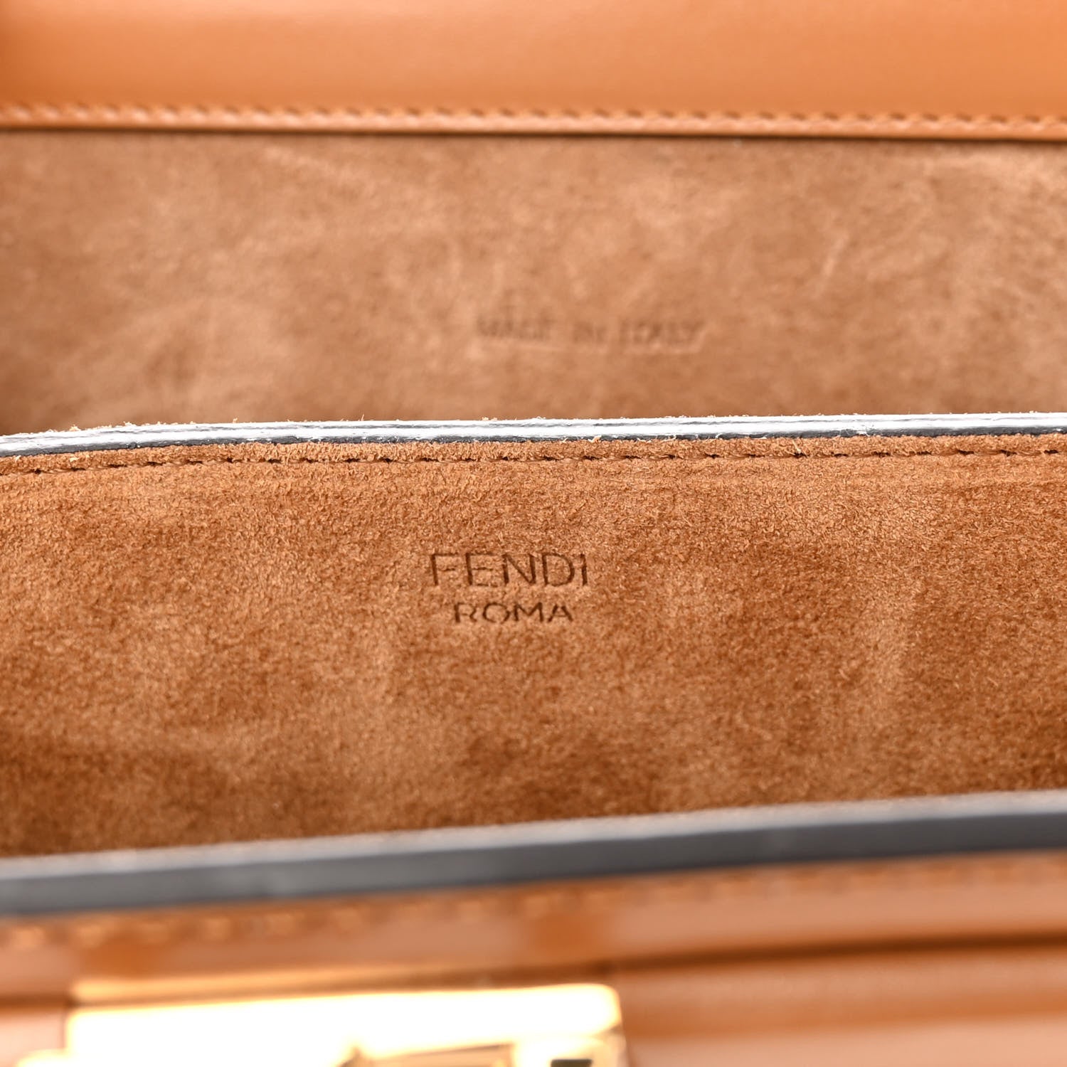 Fendi Vitello King Luxor Fendi Touch Shoulder Bag Caramello 6 of 10