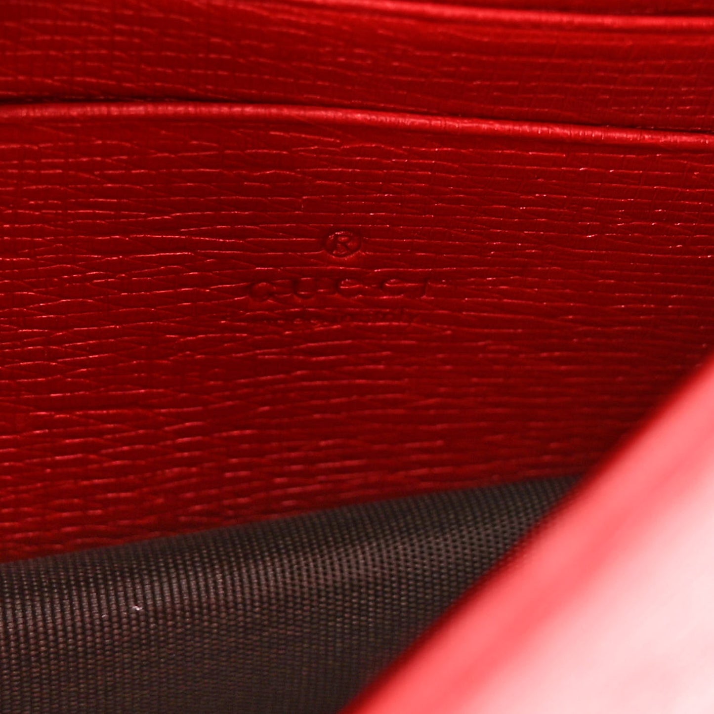 Dollar Calfskin Medium Betty Chain Wallet Red