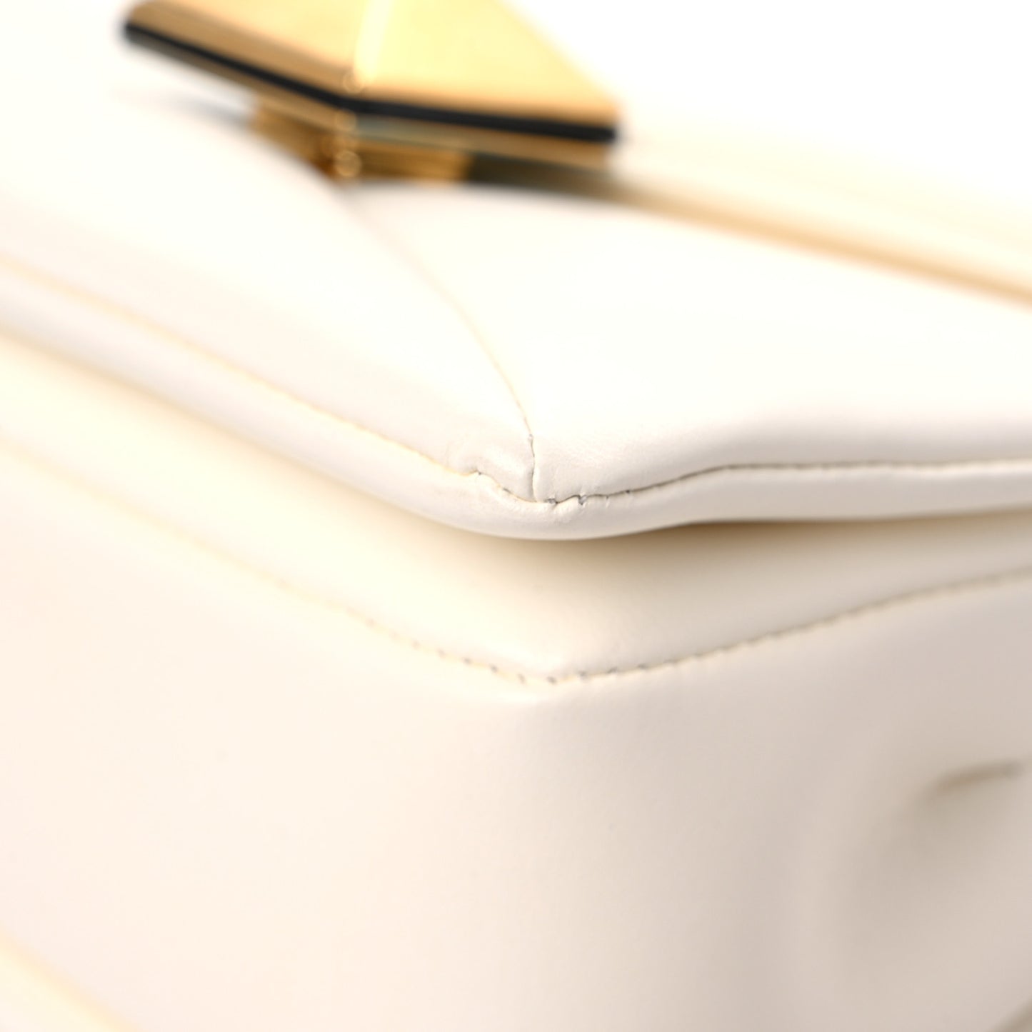Nappa One Stud Chain Clutch Ivory