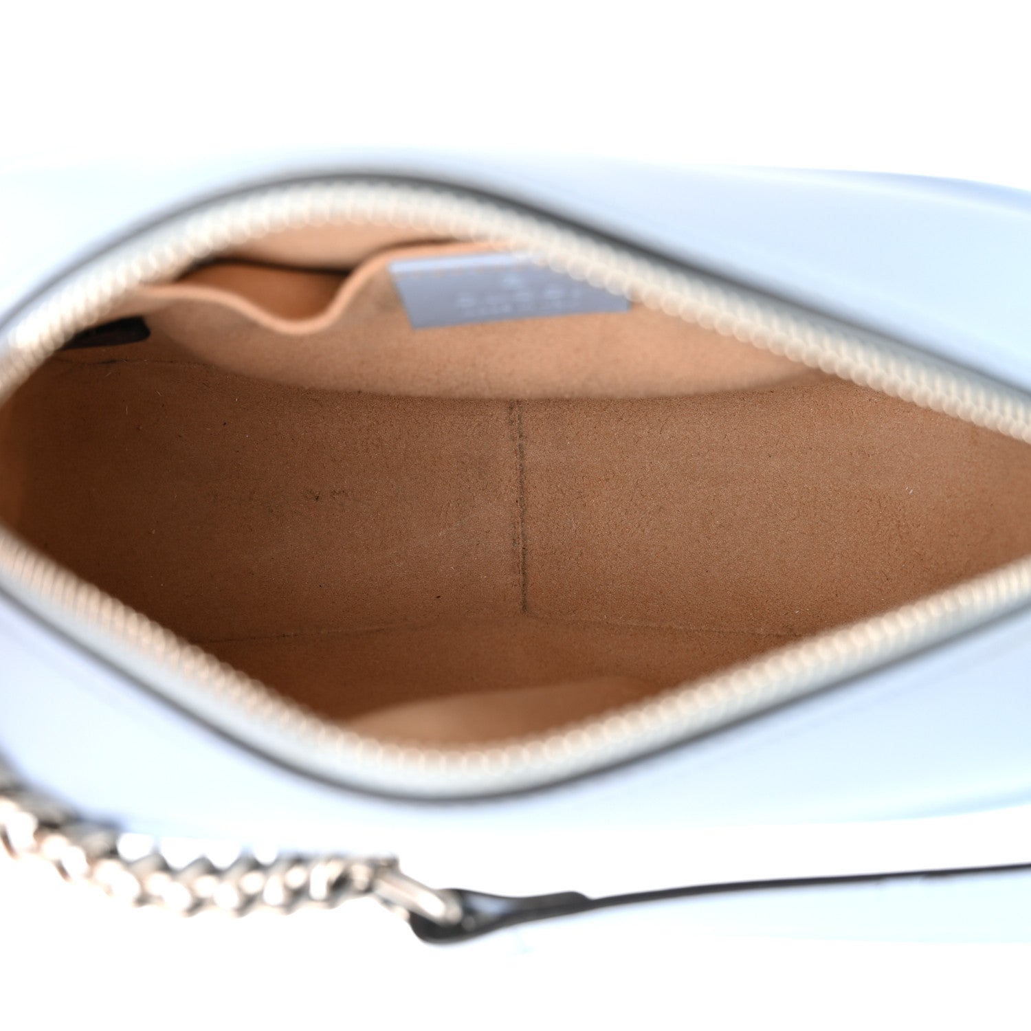 Gucci Calfskin Matelasse Mini GG Marmont Chain Shoulder Bag Porcelain Light Blue 5 of 16