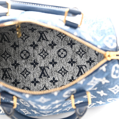 Louis Vuitton Monogram Jacquard Denim Speedy Bandouliere 25 Bleu 5 of 10