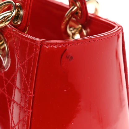 Christian Dior Patent Cannage Stitched Medium Lady Dior Red 13 of 14
