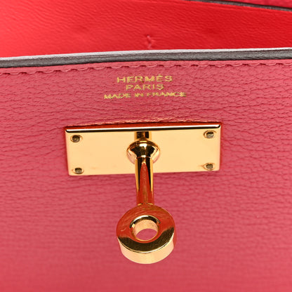 Hermes Chevre Mysore Kelly Longue Wallet Rose Lipstick 6 of 7