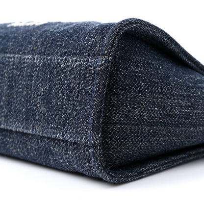 Chanel Mixed Fibers Small Deauville Tote Navy Blue 10 of 10