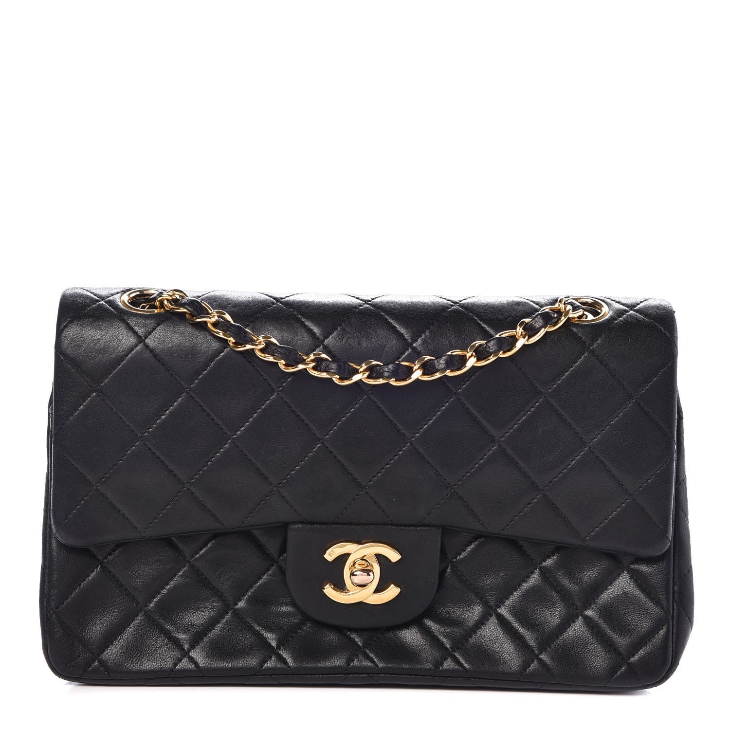 Chanel Lambskin Quilted Small Double Flap Black 1 of 15