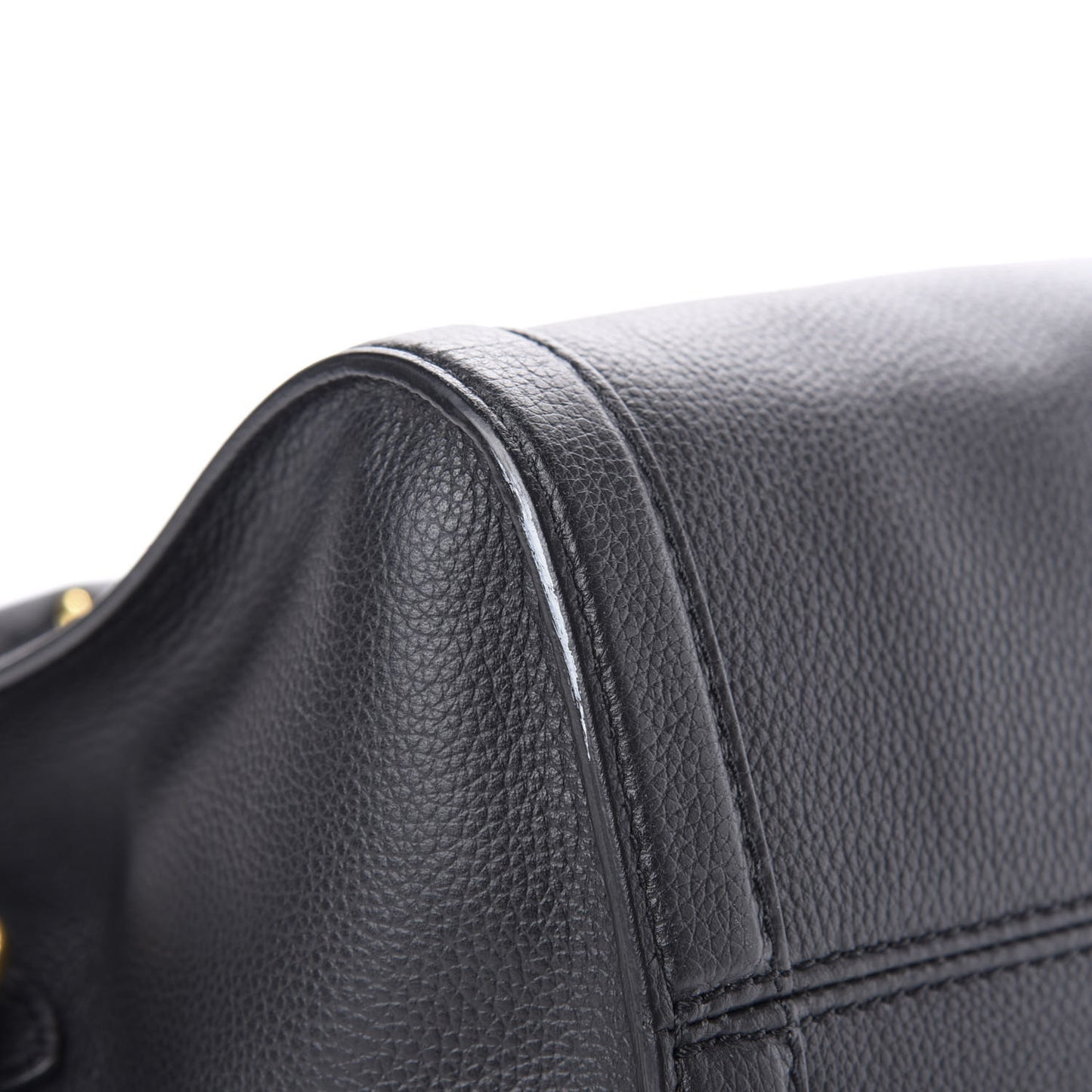 Pebbled Calfskin Small Skull Padlock Zip Around Tote Black