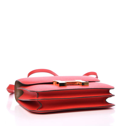 Hermes Epsom Horseshoe Constance 18 Rouge Tomate Etoupe 4 of 16