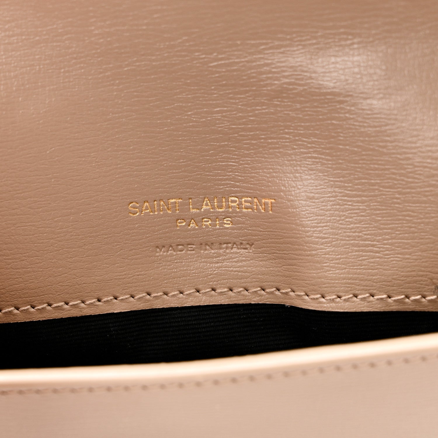 Saint Laurent Smooth Calfskin Monogram Phone Holder Crossbody Dark Beige 6 of 10