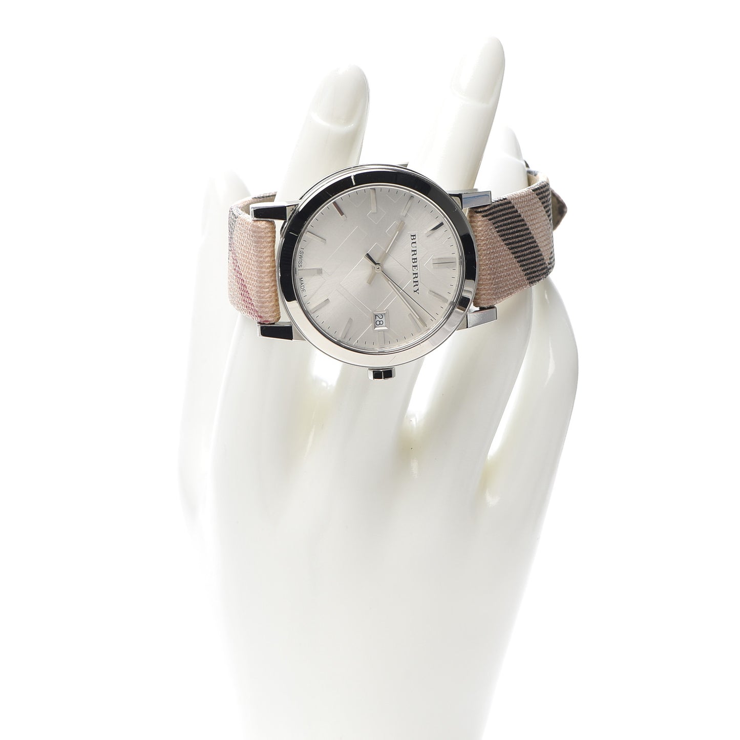 Stainless Steel Calfskin 38mm Heritage Nova Check Quartz Watch BU9022