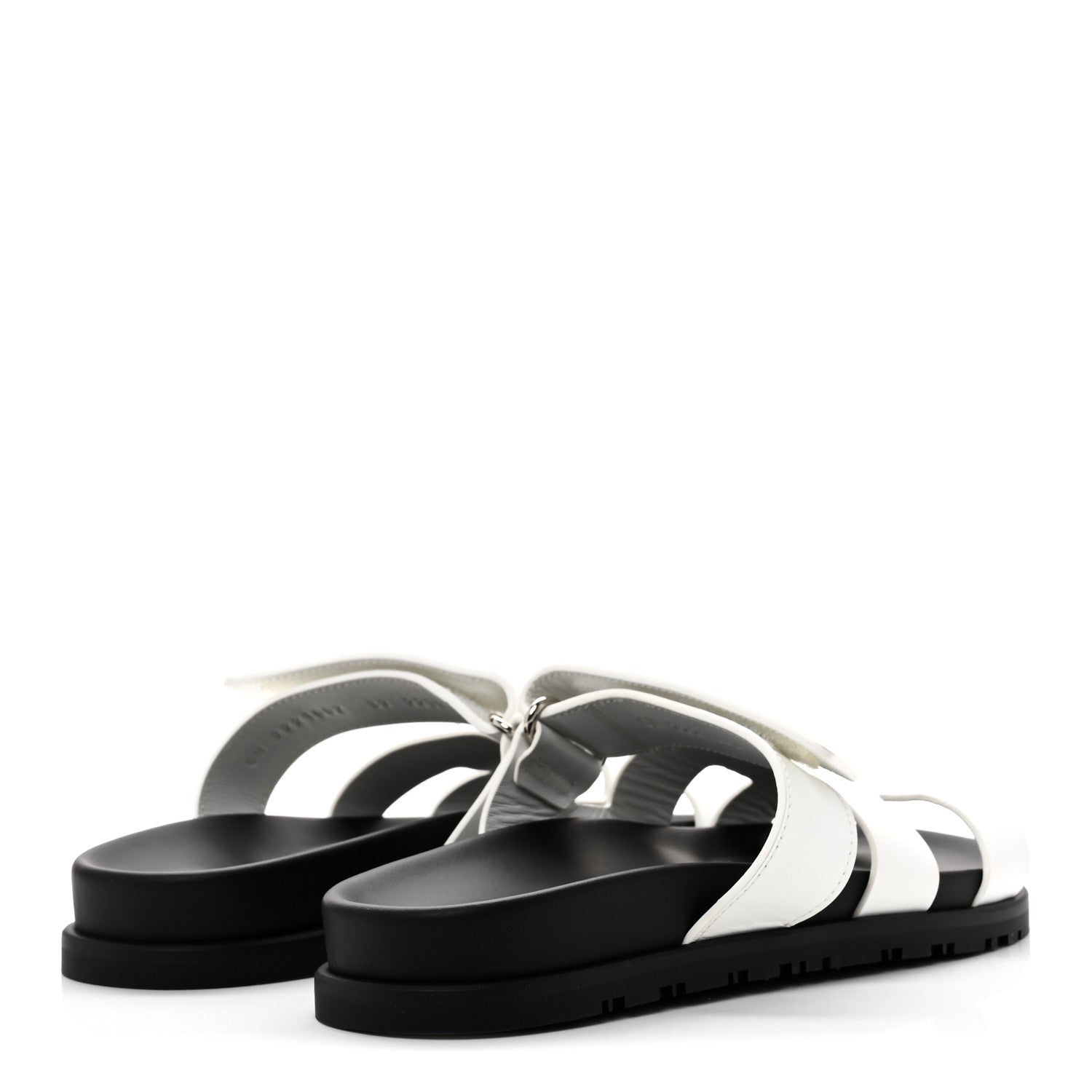 Hermes Calfskin Womens Chypre Sandals 37 White 5 of 9