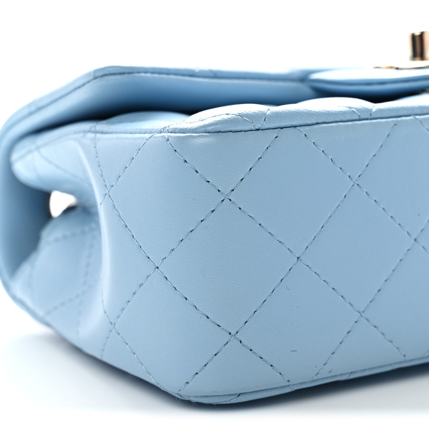 Chanel Lambskin Quilted Mini Rectangular Flap Light Blue 9 of 11