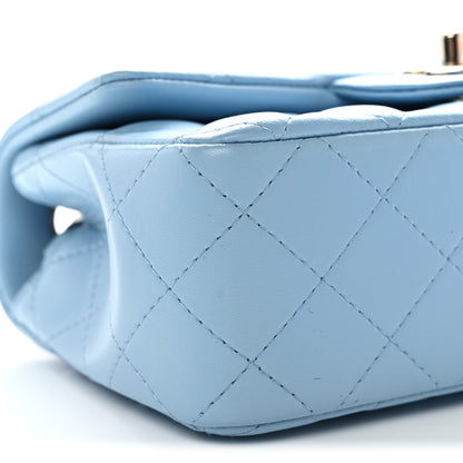 Chanel Lambskin Quilted Mini Rectangular Flap Light Blue 9 of 11