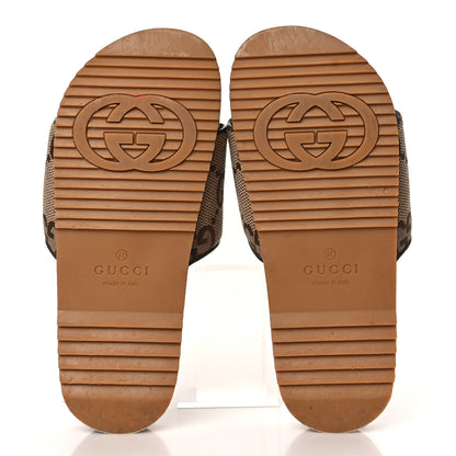 Gucci Monogram Jumbo GG Mens Slide Sandals 6 Camel Ebony 5 of 8