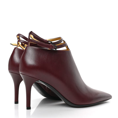 Bottega Veneta Gleam Calfskin Ankle Strap Mid Heel Booties 38.5 Barolo 4 of 7