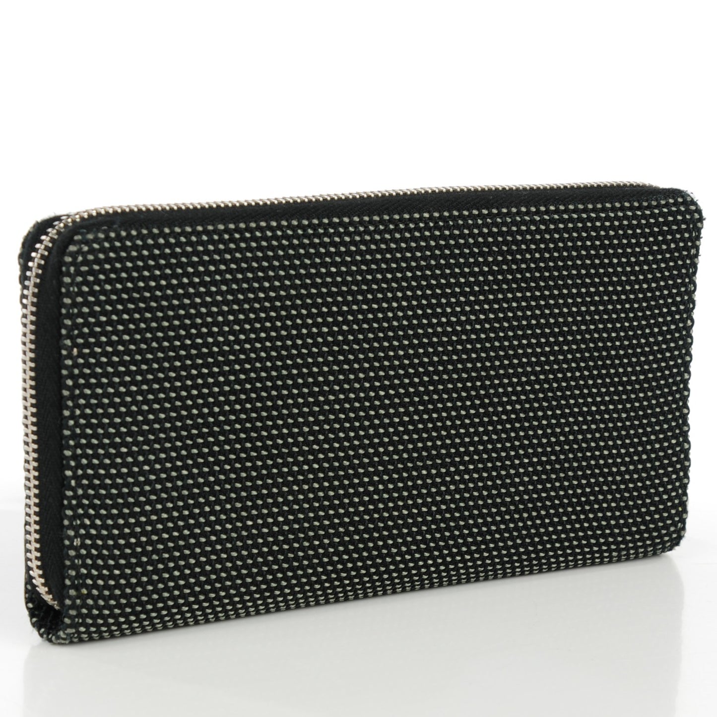 Canvas Agneau Classic Hardware Continental Zip Around Wallet Black