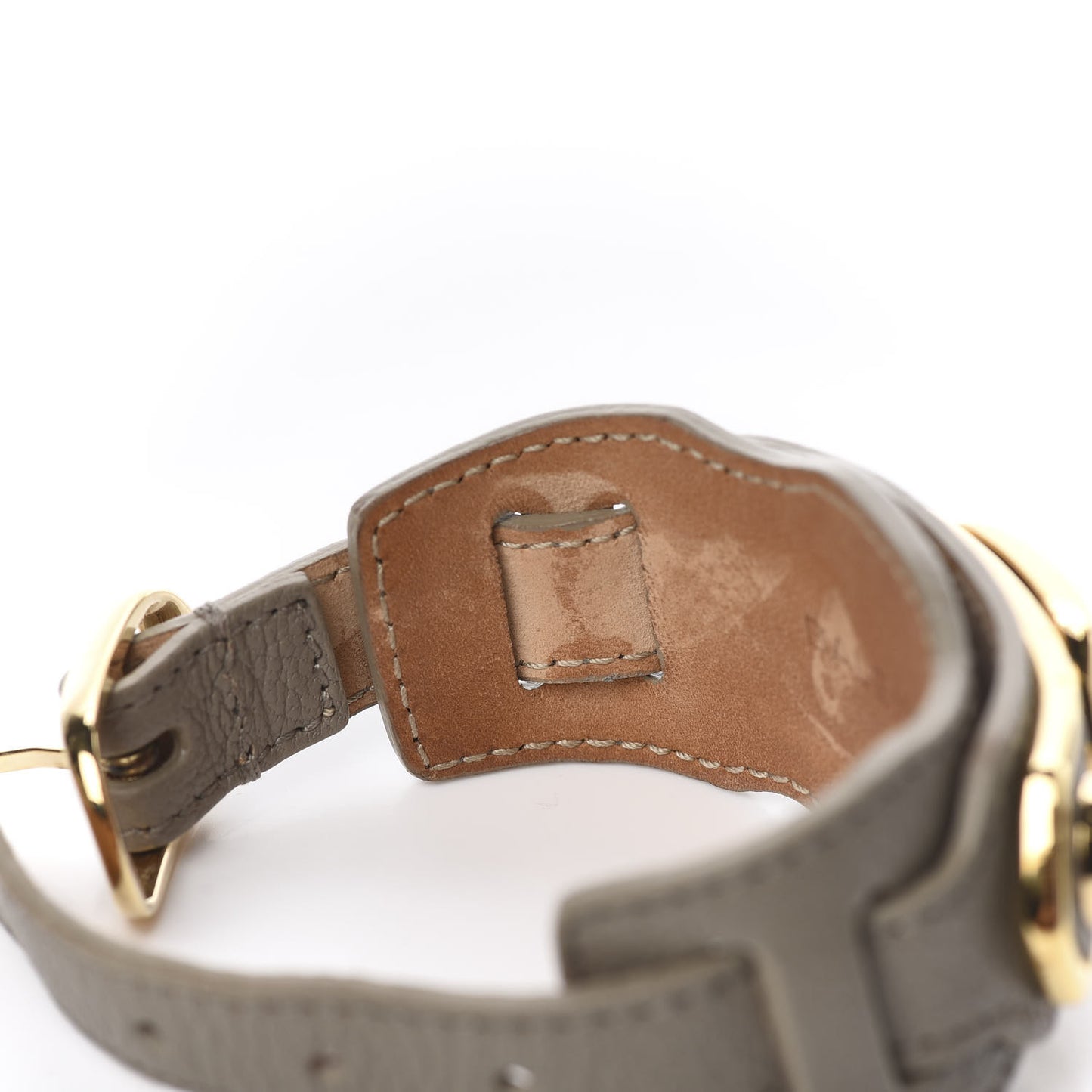Chevre Gold Metallic Edge Hardware M Bracelet Gris Acier