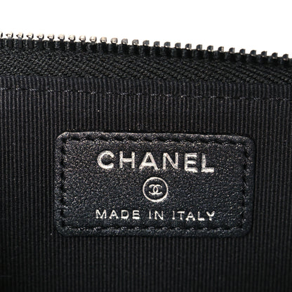 Chanel Pearly Lambskin Quilted Zip Card Holder So Black 6 of 9