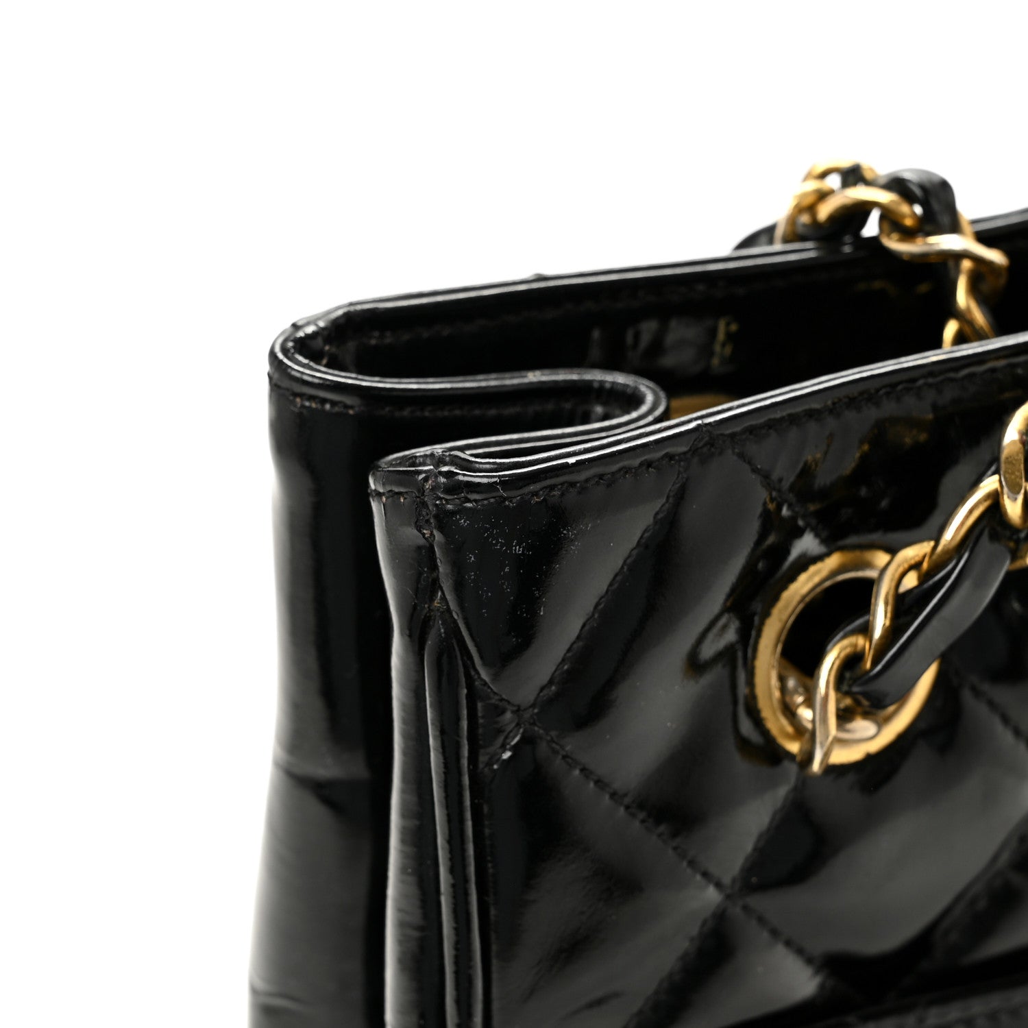Chanel Patent Quilted Shopping Tote  Black 13 of 14