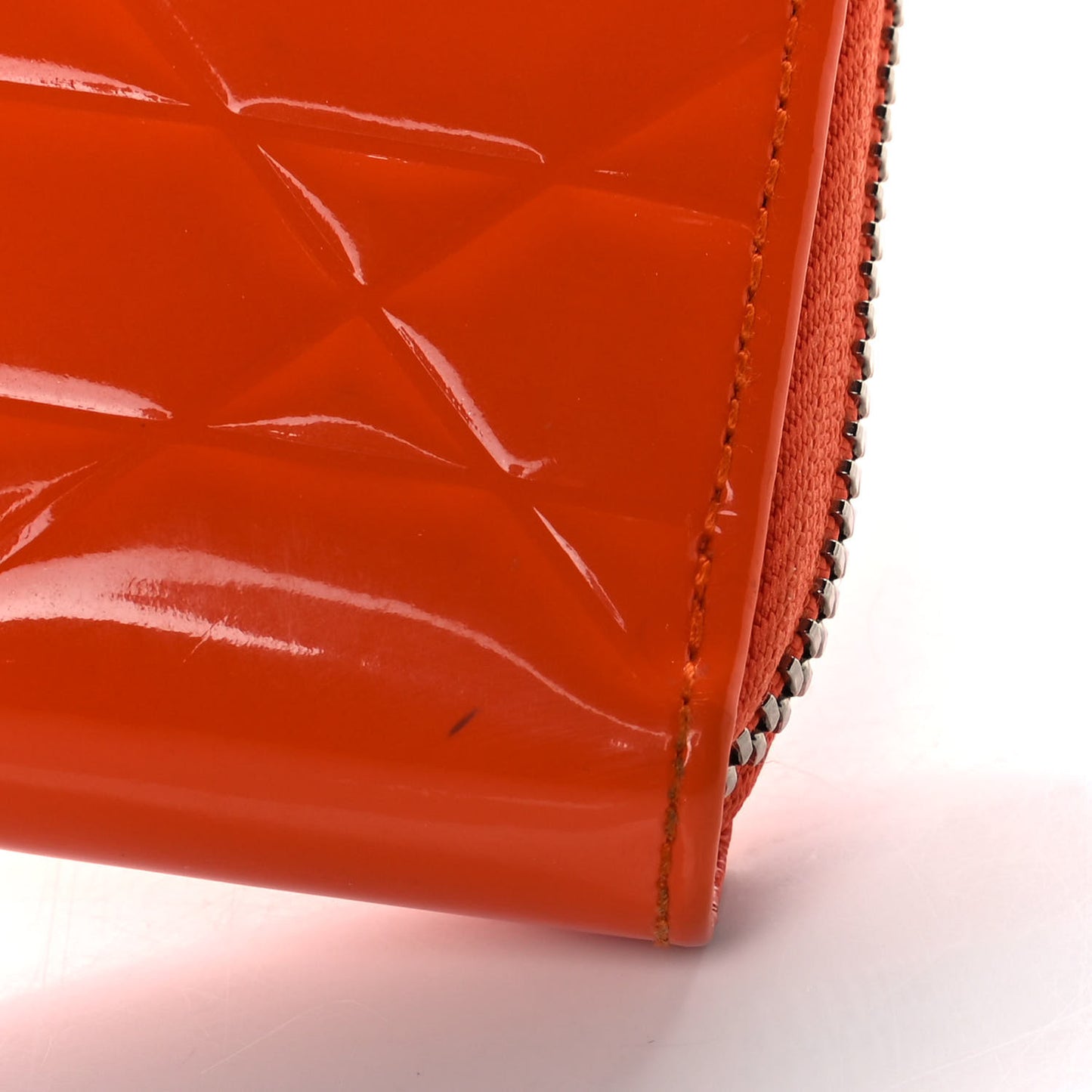 Patent Cannage Zip Around Wallet Orange