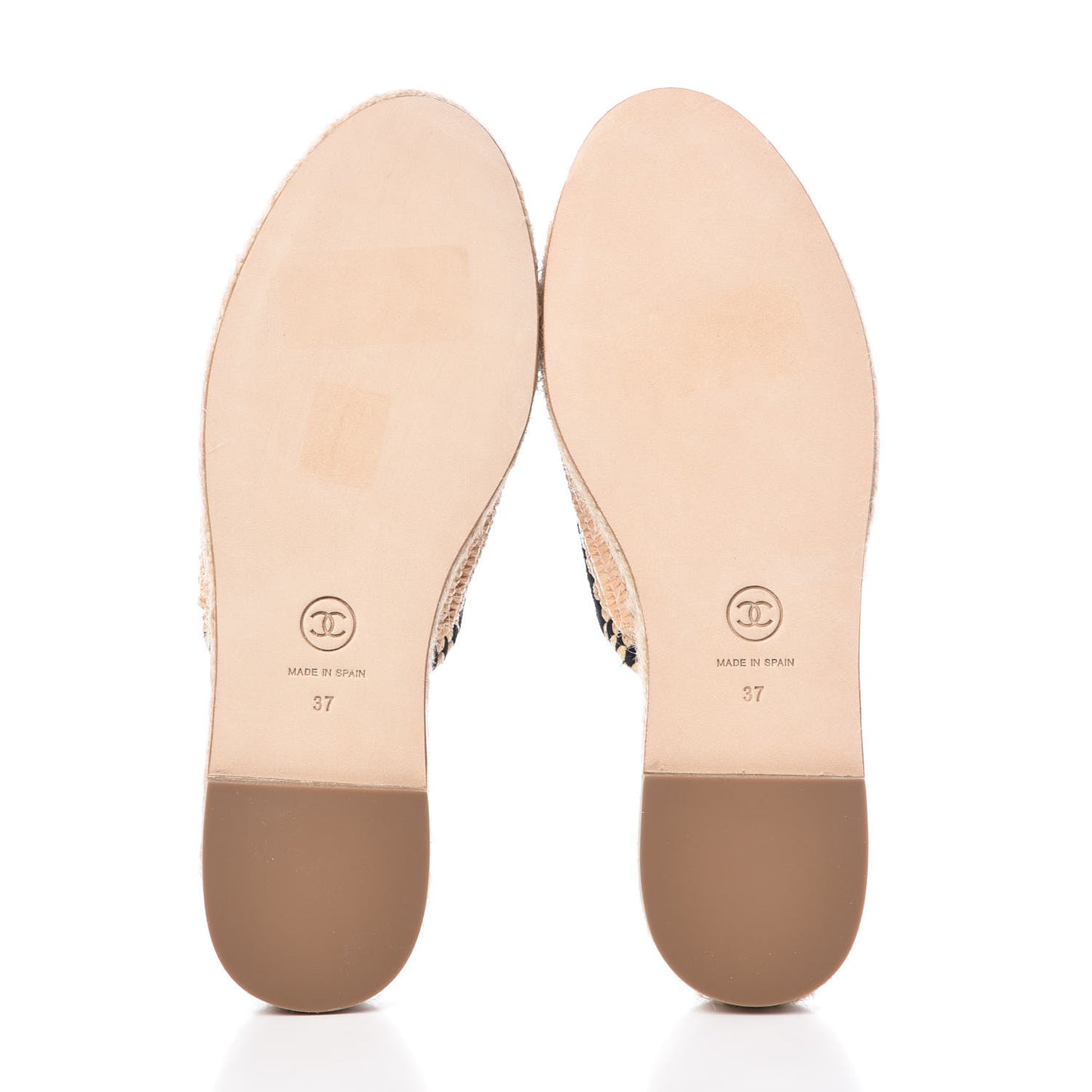 Suede Grosgrain CC Espadrilles 37 Black