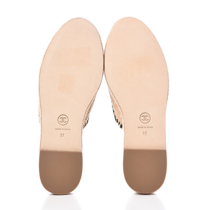 Chanel Suede Grosgrain CC Espadrilles 37 Black 5 of 9