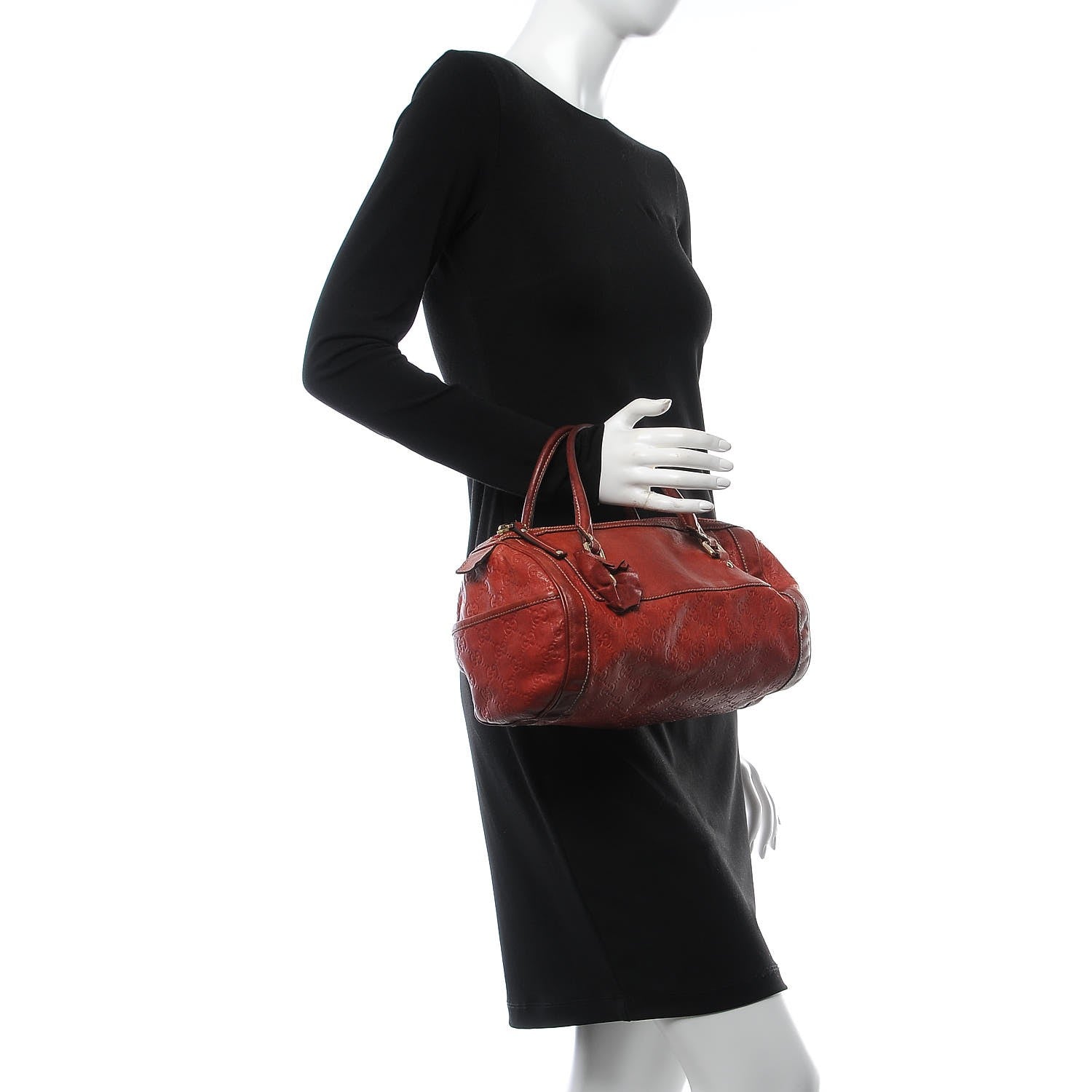Gucci Guccissima Trophy Satchel Red 2 of 11