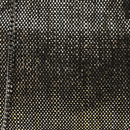 Stella McCartney Metallic Woven Raffia Mini Fold Over Falabella Black Gold 8 of 10