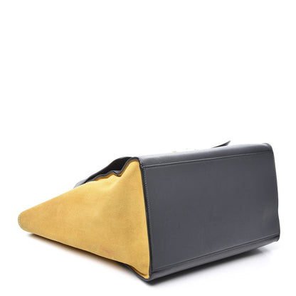 Celine Smooth Calfskin Suede Medium Tri-Color Trapeze Yellow 3 of 8